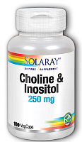 Choline & Inositol (Холин и инозитол) 250/250 мг 100 вег капсул (Solaray)