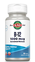 B-12 Sustained Release (B-12 с замедленным высвобождением) 1000 мкг 100 таблеток (KAL)