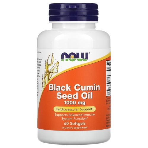 Black Cumin Seed Oil (масло семян черного тмина) 1000 мг 60 капсул (NOW)