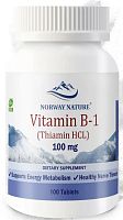 Vitamin B-1 Thiamin HCL водорастворимый 100 таблеток (Norway Nature)