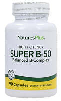 Super B-50 Balanced B-Complex - Безглютеновый комплекс витаминов группы В 90 капсул (Natures Plus)