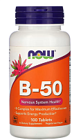 B-50 (Комплекс витаминов группы B) 100 таблеток (NOW)