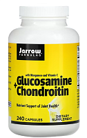 Glucosamine + Chondroitin with Manganese and Vitamin C (глюкозамин хондроитин с марганцем и витамином C) 240 капсул (Jarrow Formulas)