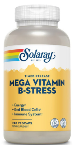 Mega B-Stress Time Released 240 вег капсул (Solaray)