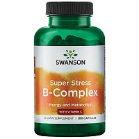 Super Stress B-Complex with Vitamin C (Комплекс витаминов B с витамином C) 240 капсул (Swanson)