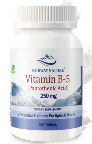 Vitamin B-5 250 мг (Pantothenic Acid) 100 таблеток (Norway Nature)