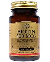 Biotin 300 mcg, 100 табл (Solgar)