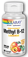 Methyl B-12 (B-12 метил) манго-персик 2500 мкг 60 пастилок (Solaray)