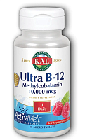 Ultra B-12 Methylcobalamin ActivMelt (Метилкобаламин) 10000 мкг 30 микро таблеток (KAL)