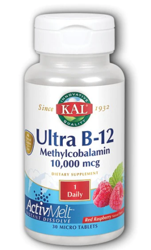Ultra B-12 Methylcobalamin ActivMelt (Метилкобаламин) 10000 мкг 30 микро таблеток (KAL)